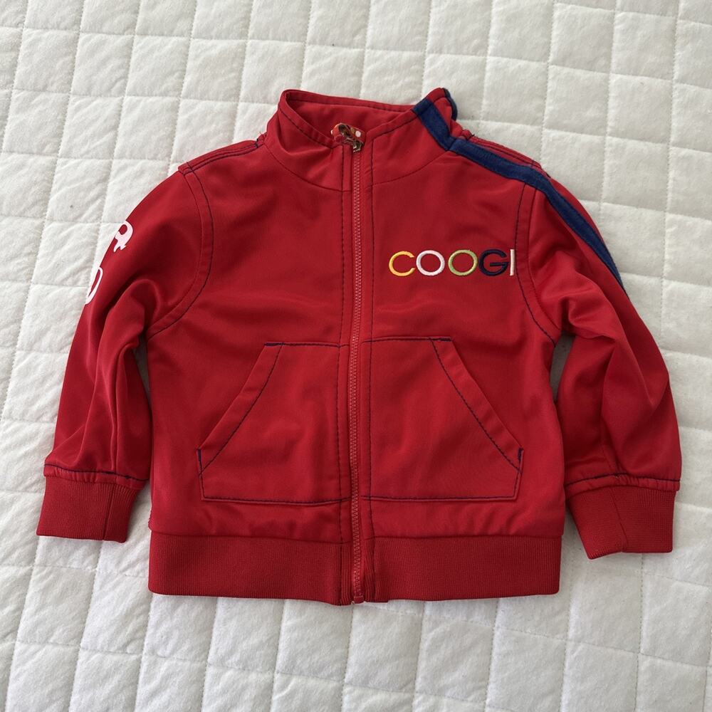 Coogi Track Jacket Baby 12 Mos Red Full Zip Retro 90s Hip Hop Embroidered Logo